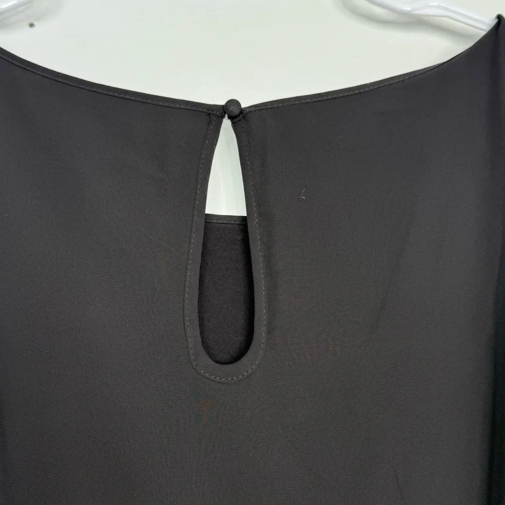 Calvin Klein Black Sequin Cocktail Dress Sleeveless Chiffon Overlay Size 10 - Picture 9 of 10